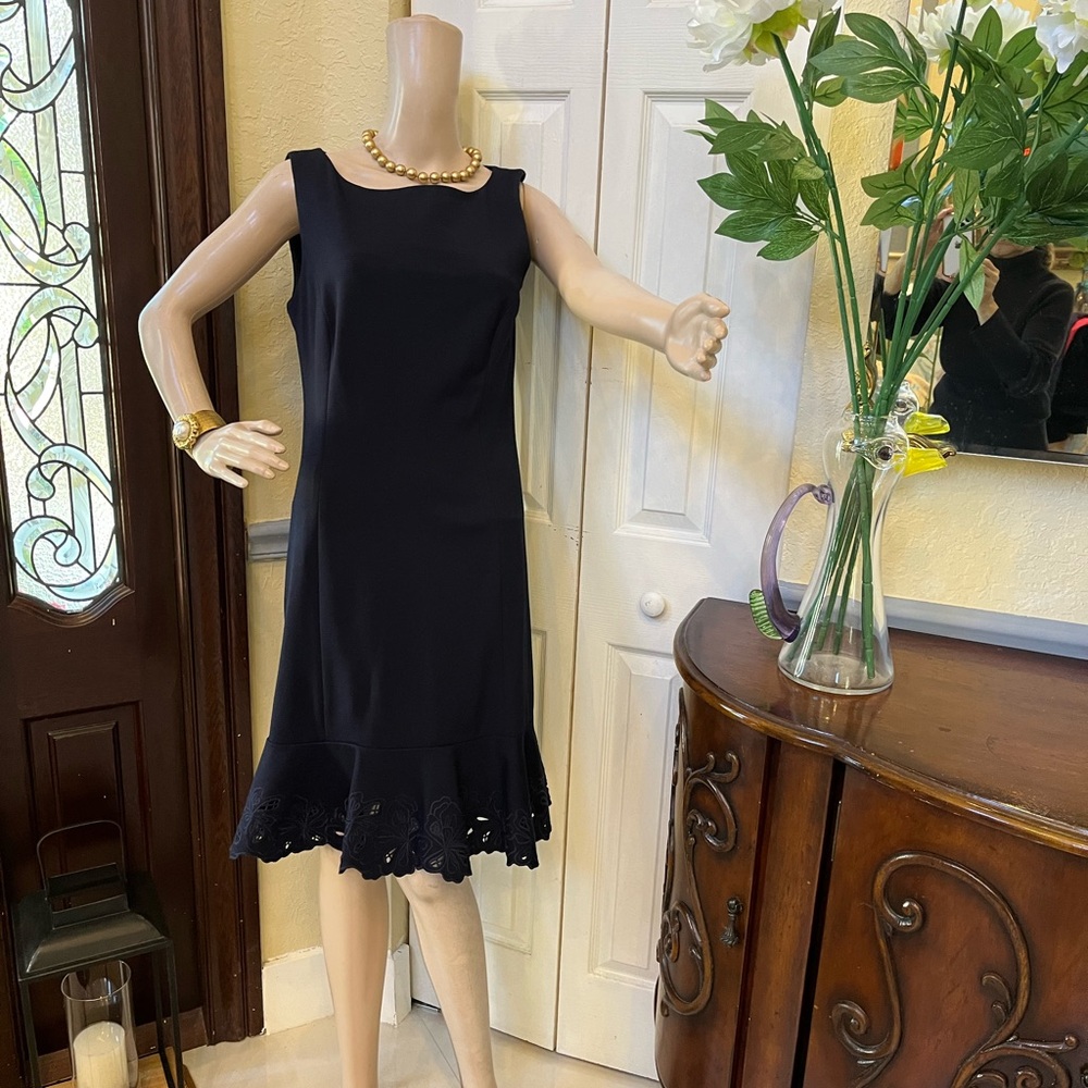 Talbots Black Sleeveless Midi Dress